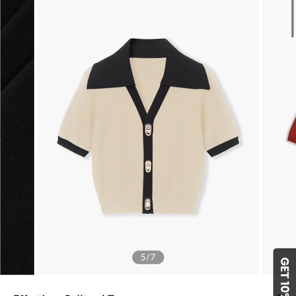 Apricot & Black Commense Viscose Crop Collard Cardigan - Picture 2 of 9